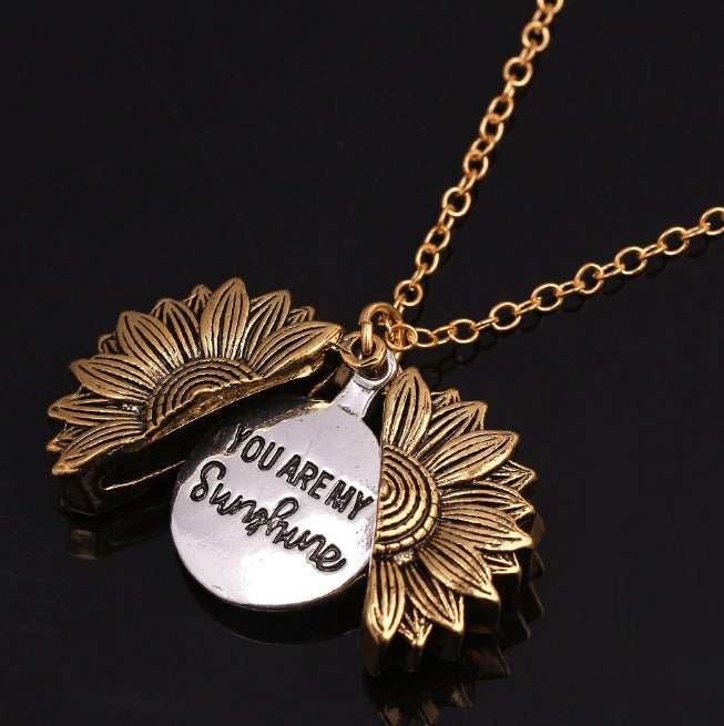 "You Are My Sunshine" Sunflower Necklace
