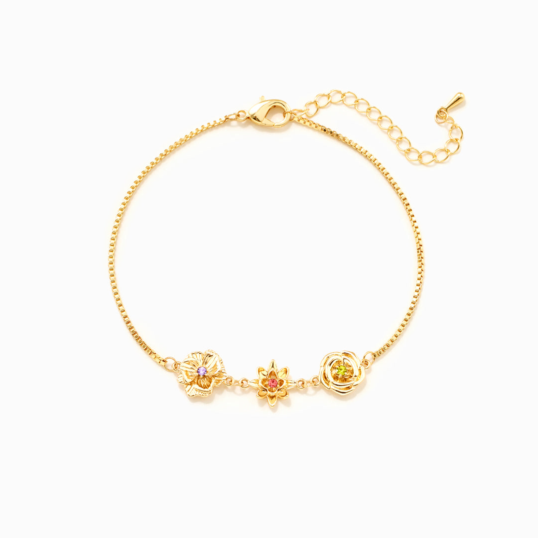 1-10 Three-Dimensional Birth Flowers Bracelet