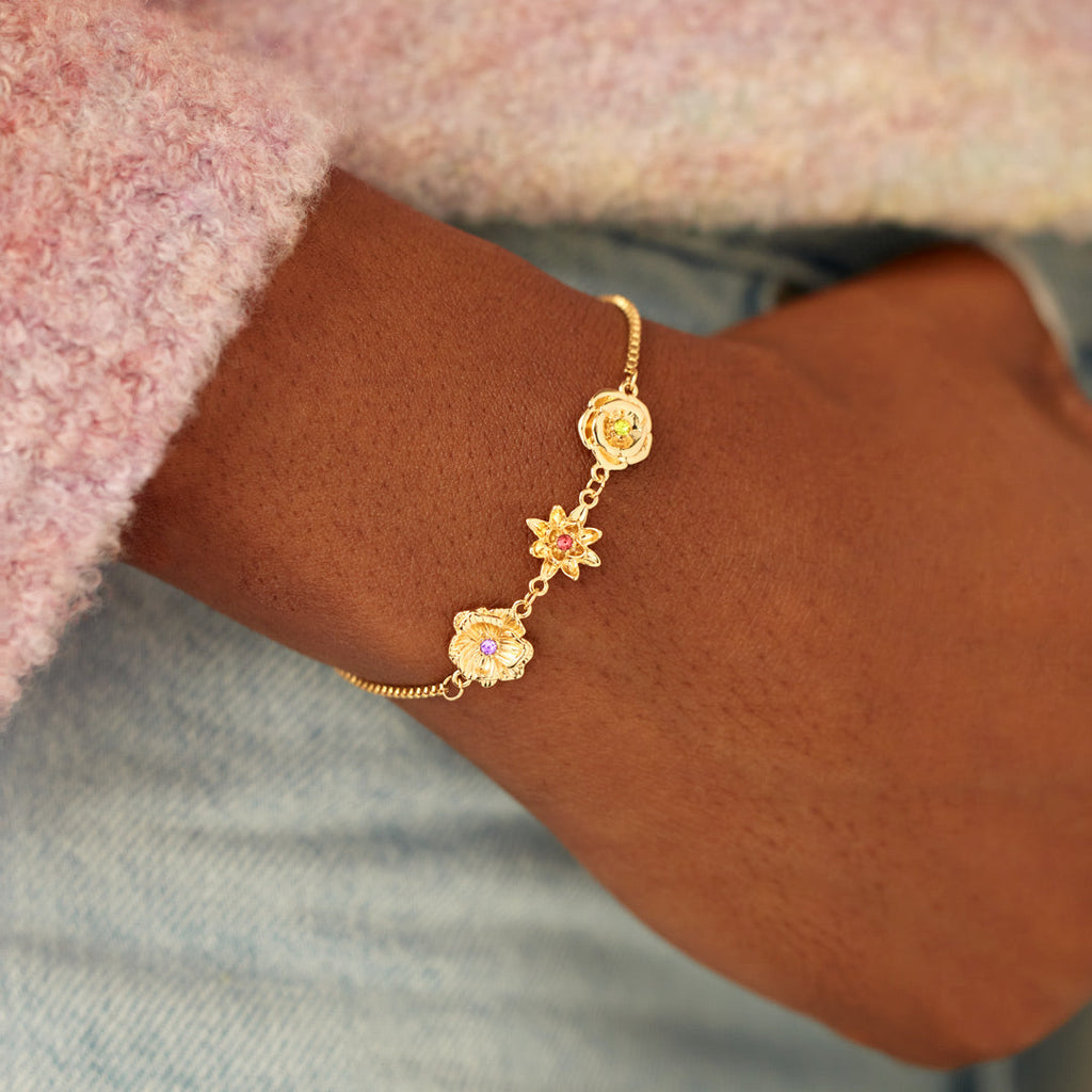 1-10 Three-Dimensional Birth Flowers Bracelet