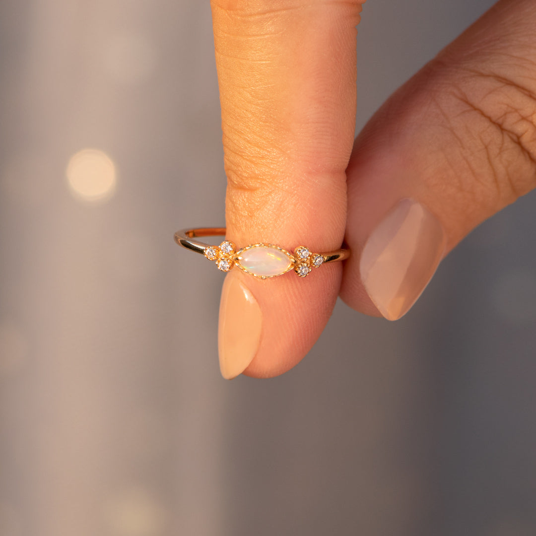 The Purest Love Matching Oval Cut Opal Ring