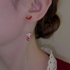 Christmas Santa Claus Tassel Earrings