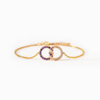 Mother & Daughter Birthstone Knitted Interlocking Bracelet