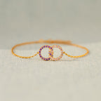 Mother & Daughter Birthstone Knitted Interlocking Bracelet