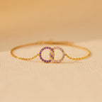 Mother & Daughter Birthstone Knitted Interlocking Bracelet
