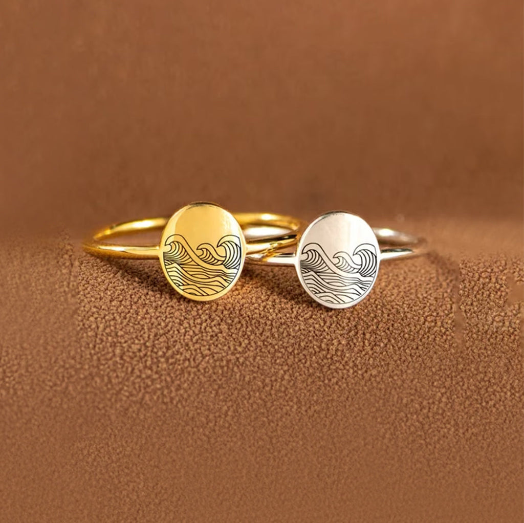 You’ve Survived Too Many Storms To Be Bothered By Raindrops Engraved Wave Ring