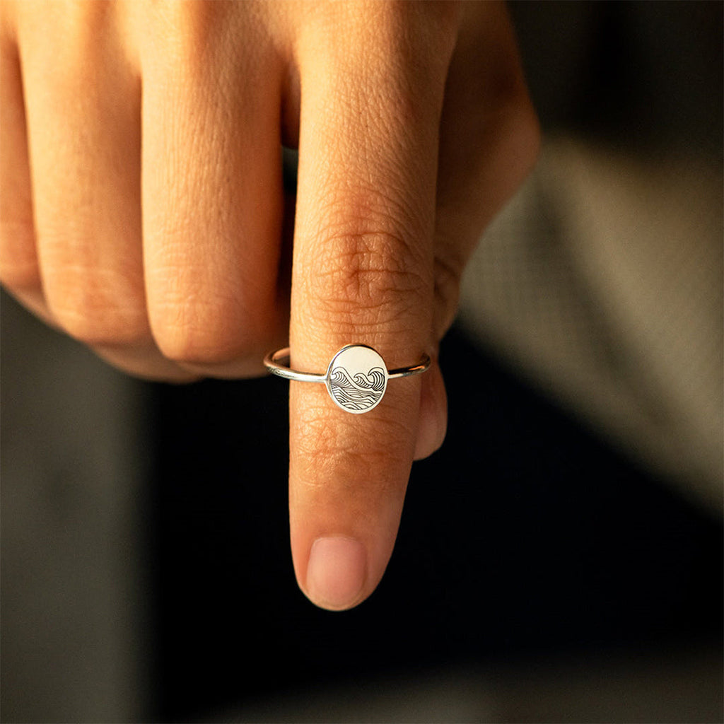 You’ve Survived Too Many Storms To Be Bothered By Raindrops Engraved Wave Ring