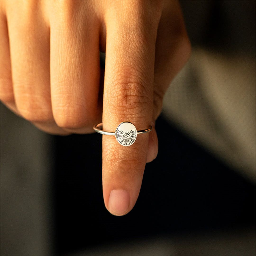 You’ve Survived Too Many Storms To Be Bothered By Raindrops Engraved Wave Ring