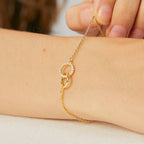 Mother & Daughter Linked Together Interlocking Circle Bracelet