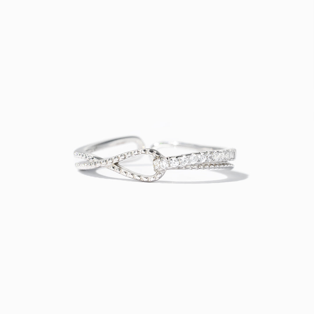 Mother Daughter Mobius Bond Knot Double Band Ring