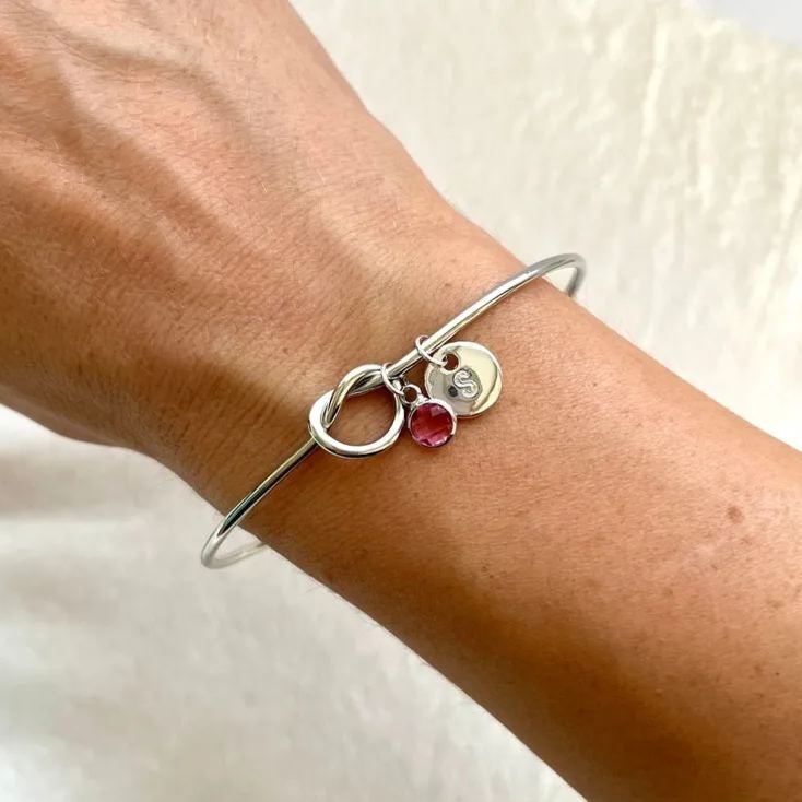 For Love - Custom Birthstone & Initials Knot Bracelet