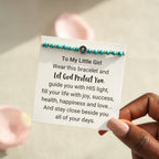 Dear Daughter Turquoise Bead Cross Bracelet