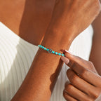 Dear Daughter Turquoise Bead Cross Bracelet
