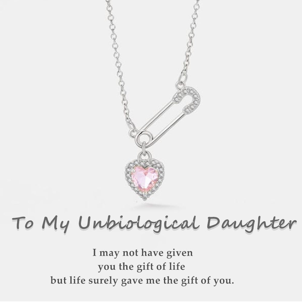 For Unbiological Daughter - Custom Birthstone Interlocking Necklace