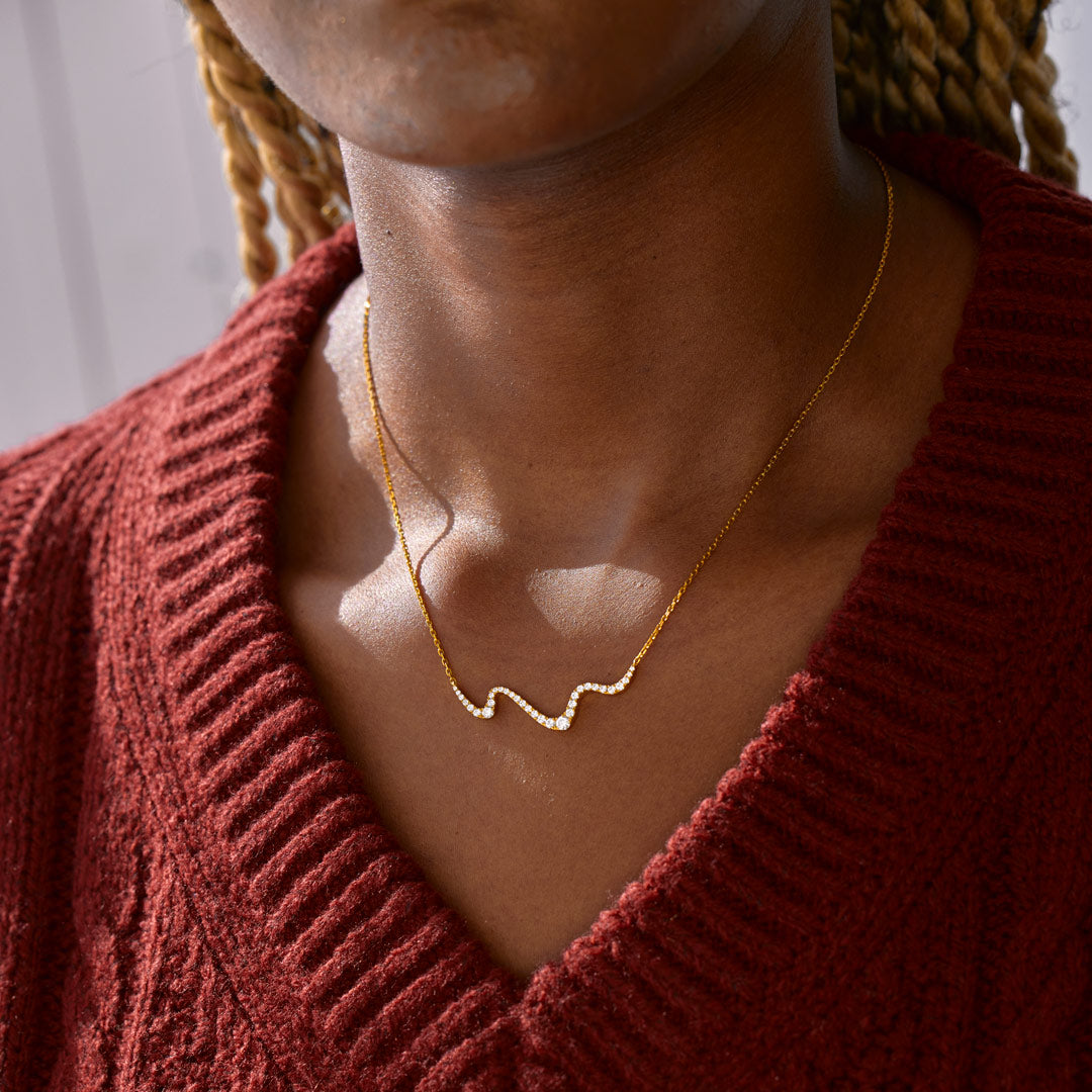 For Daughter I Will Be There For You Wave Necklace