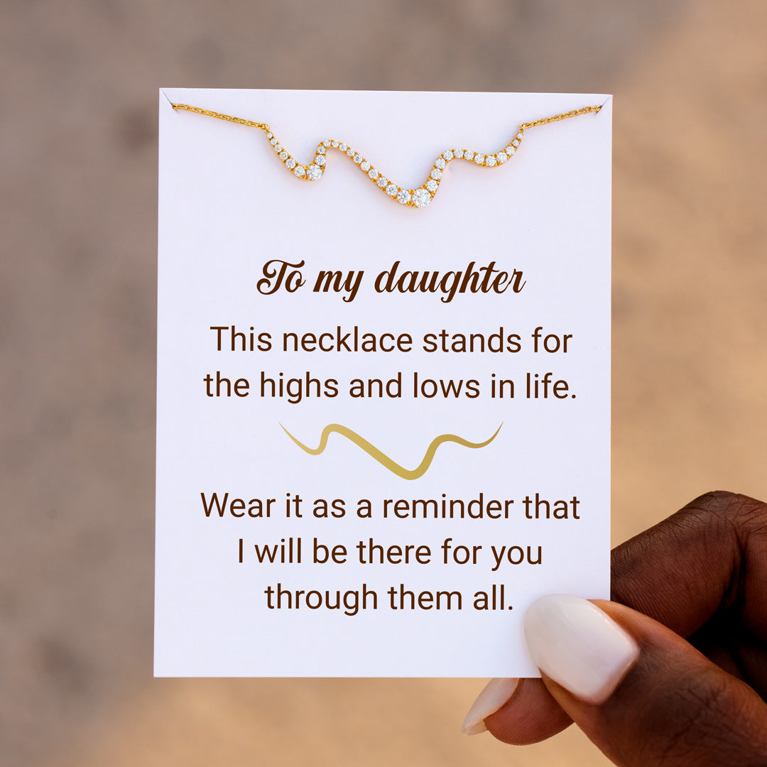 For Daughter I Will Be There For You Wave Necklace