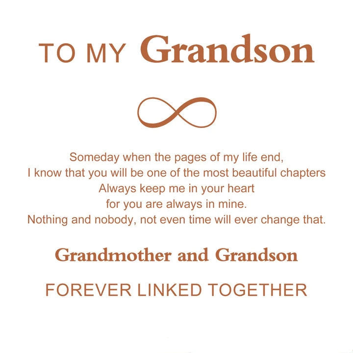 "To My Grandson" Family Bonds - Linked Forever Leather Bracelet