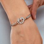 For Friend - Not Sisters By Blood But Sisters By Heart Double Heart Bracelet