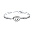 For Friend - Not Sisters By Blood But Sisters By Heart Double Heart Bracelet