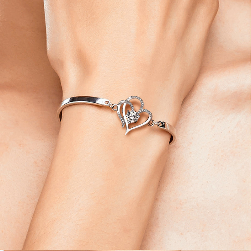 I Want All Of My Lasts To Be With You Double Heart Bracelet
