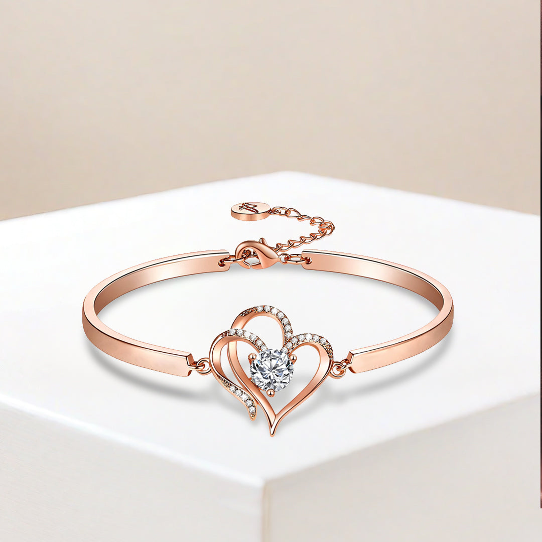 I Want All Of My Lasts To Be With You Double Heart Bracelet