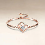 For My Friend-Not Sisters By Blood But Sisters By Heart Double Heart Bracelet