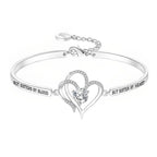 For My Friend-Not Sisters By Blood But Sisters By Heart Double Heart Bracelet