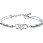 For Friend - Not Sisters By Blood But Sisters By Heart Double Heart Bracelet