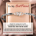 For Friend - Not Sisters By Blood But Sisters By Heart Double Heart Bracelet