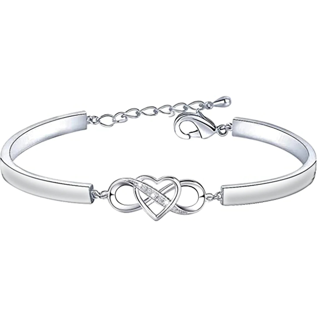 I Love You Forever and Always Infinity Heart Bracelet
