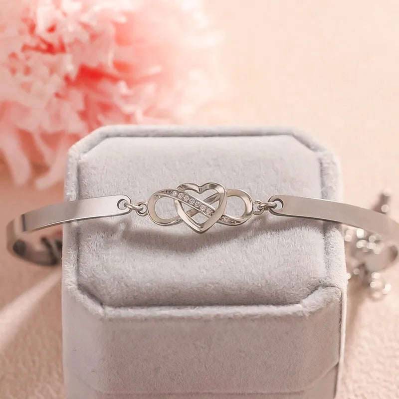I Love You Forever and Always Infinity Heart Bracelet
