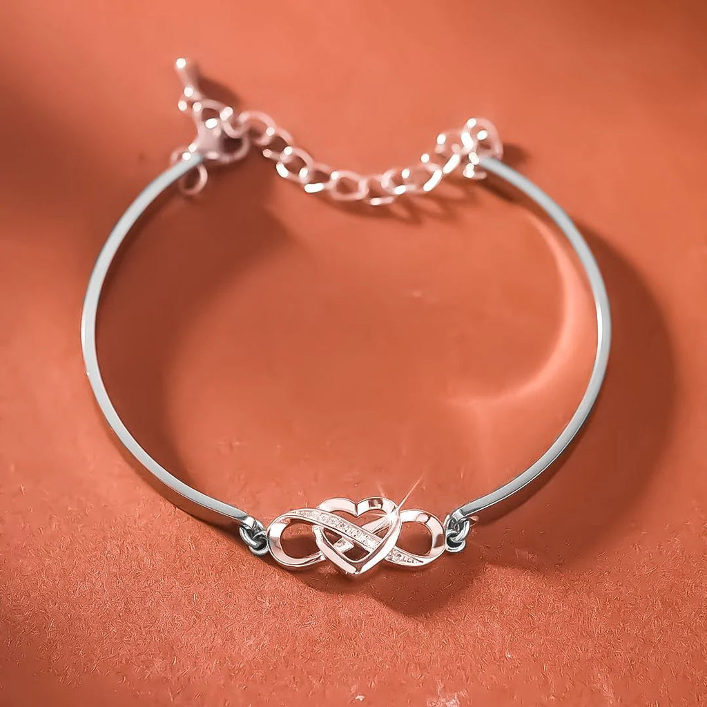 I Love You Forever and Always Infinity Heart Bracelet