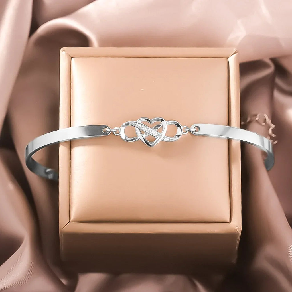 I Love You Forever and Always Infinity Heart Bracelet