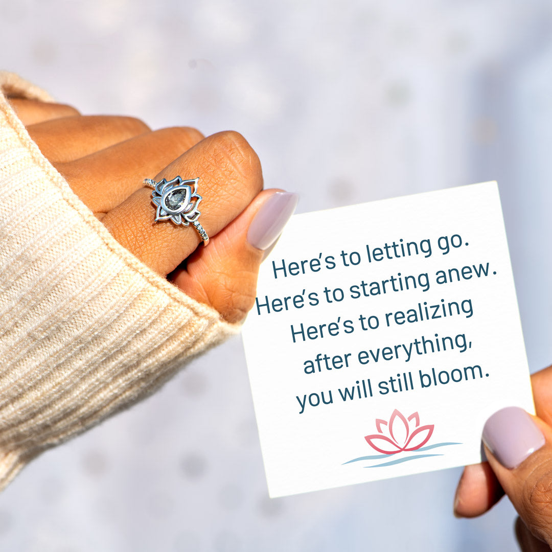 F︎ck It And Begin Again Lotus Ring