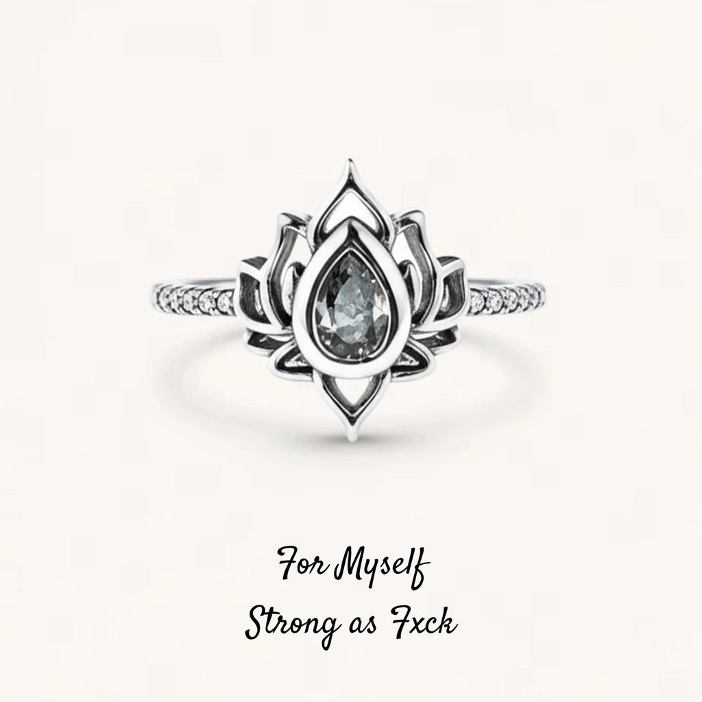 F︎ck It And Begin Again Lotus Ring