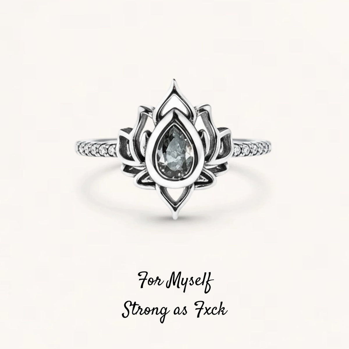 F︎ck It And Begin Again Lotus Ring