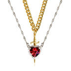 Heart and Sword Pendant Necklace - Couple Necklaces