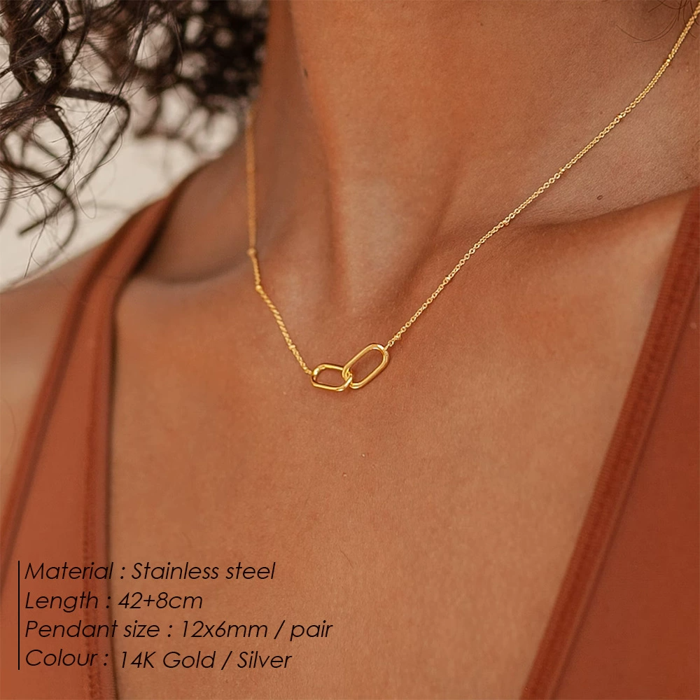 Mother And Daughter Forever Linked Together Double Circle Necklace