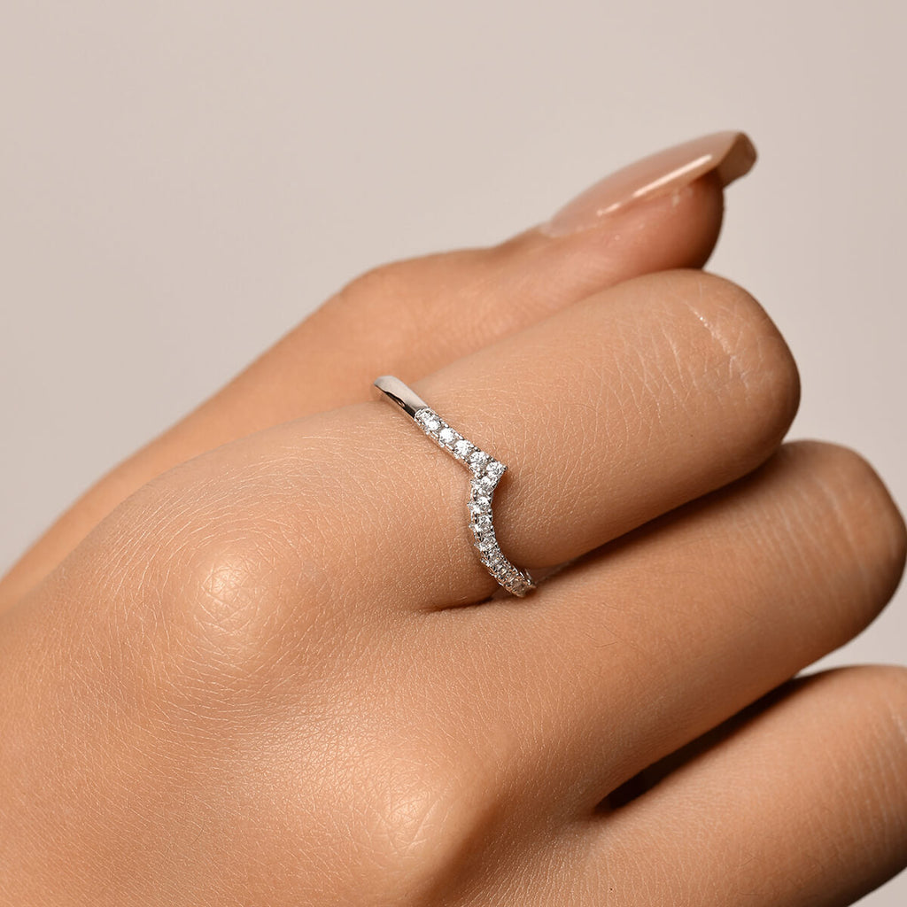 925 Sterling Silver Pavé Vagues Ring
