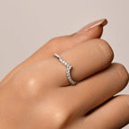925 Sterling Silver Pavé Vagues Ring