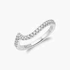 925 Sterling Silver Pavé Vagues Ring