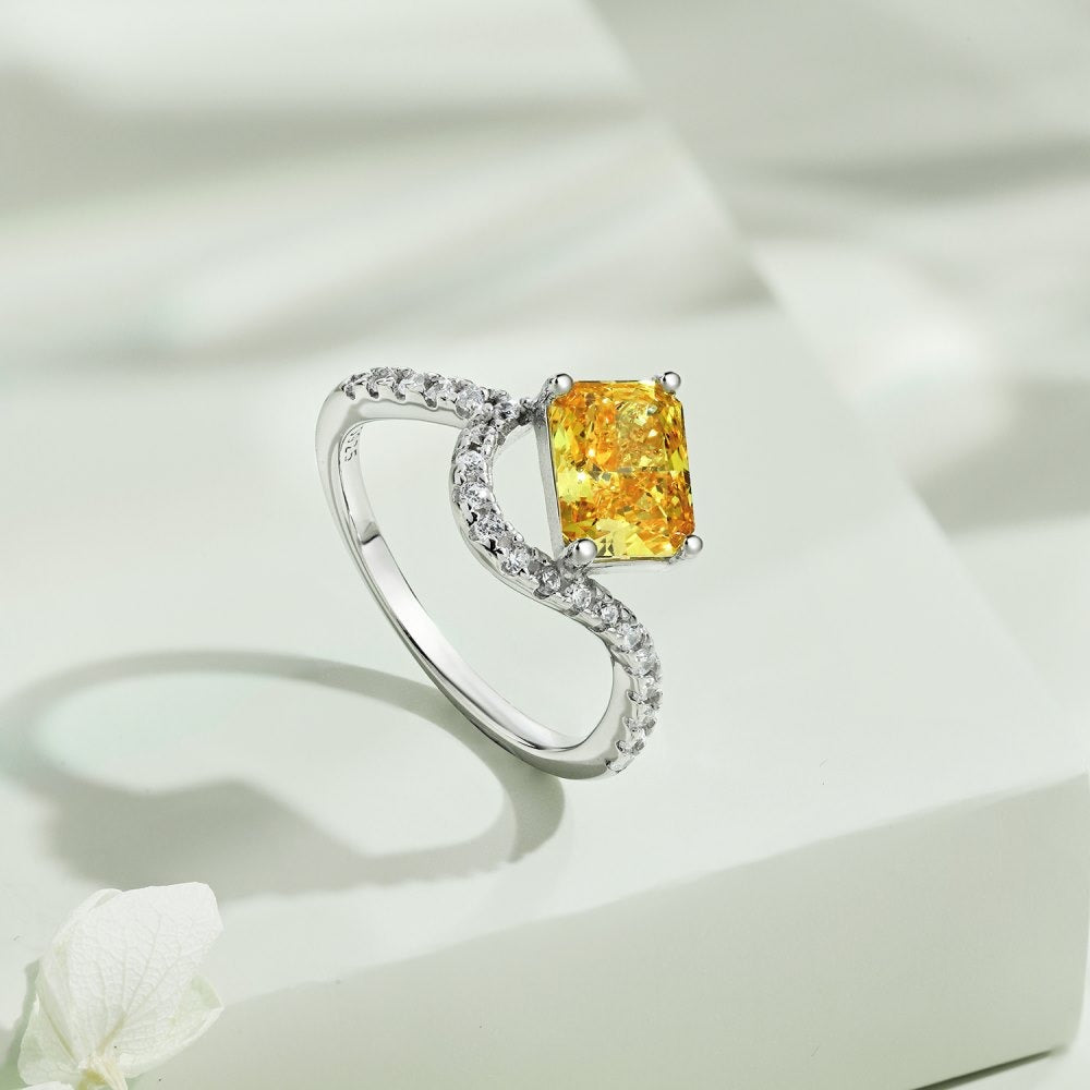 925 Sterling Silver Pavé Vagues Ring