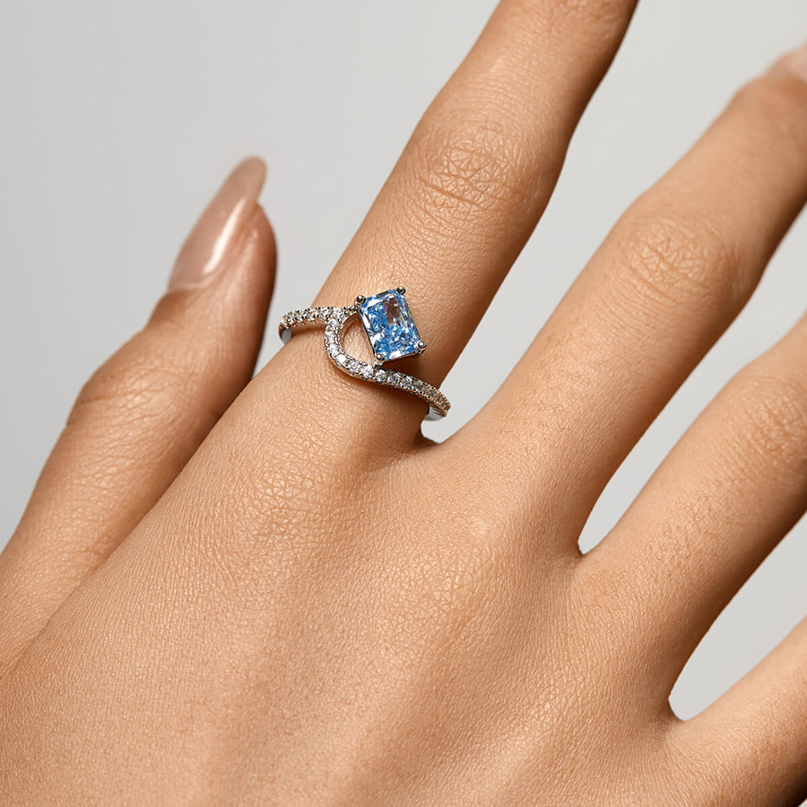 925 Sterling Silver Pavé Vagues Ring