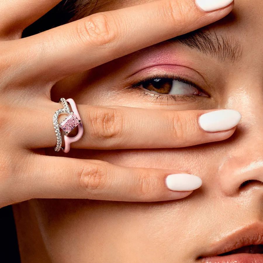 925 Sterling Silver Pavé Vagues Ring