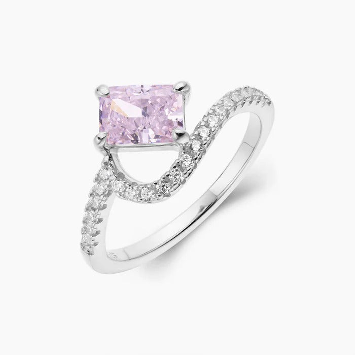 925 Sterling Silver Pavé Vagues Ring