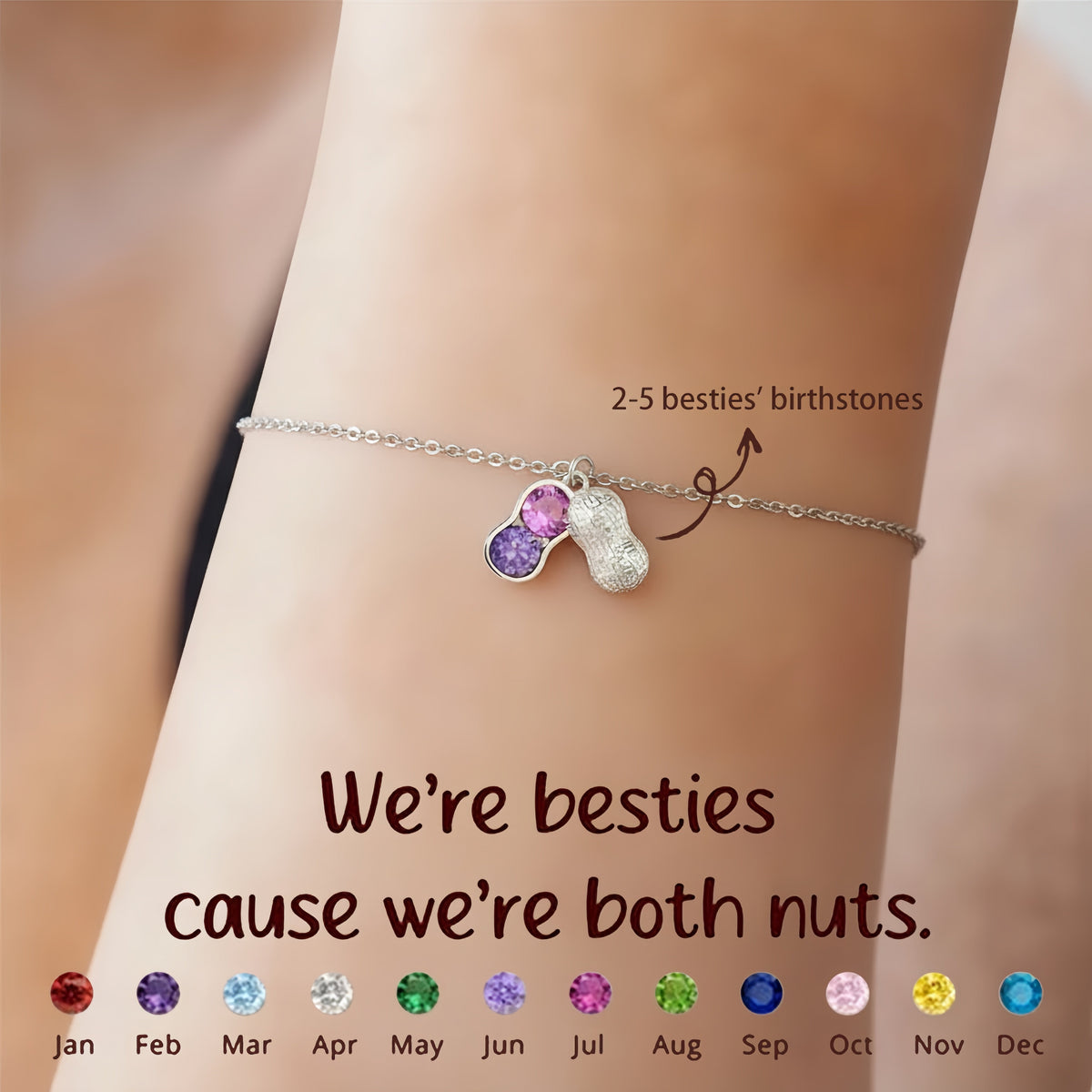 Peanuts In A Pod Birthstone Peanut Bracelet