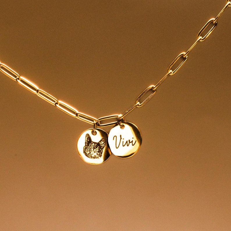 Custom Pet Engraved Photo&Name Necklace