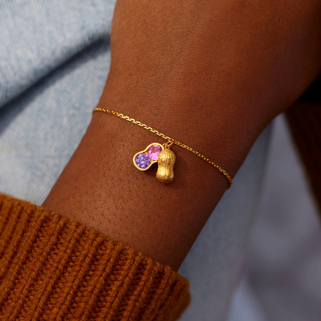 We Are Besties Birthstone Peanut Bracelet