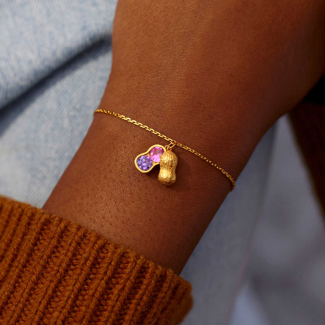 We Are Besties Birthstone Peanut Bracelet