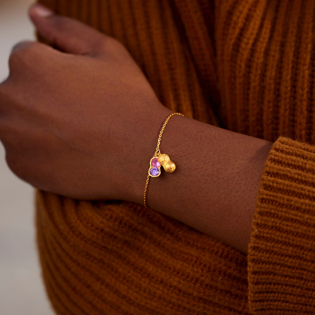 We Are Besties Birthstone Peanut Bracelet