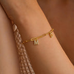 Minimalist Personalized Diamond Letter Bracelet